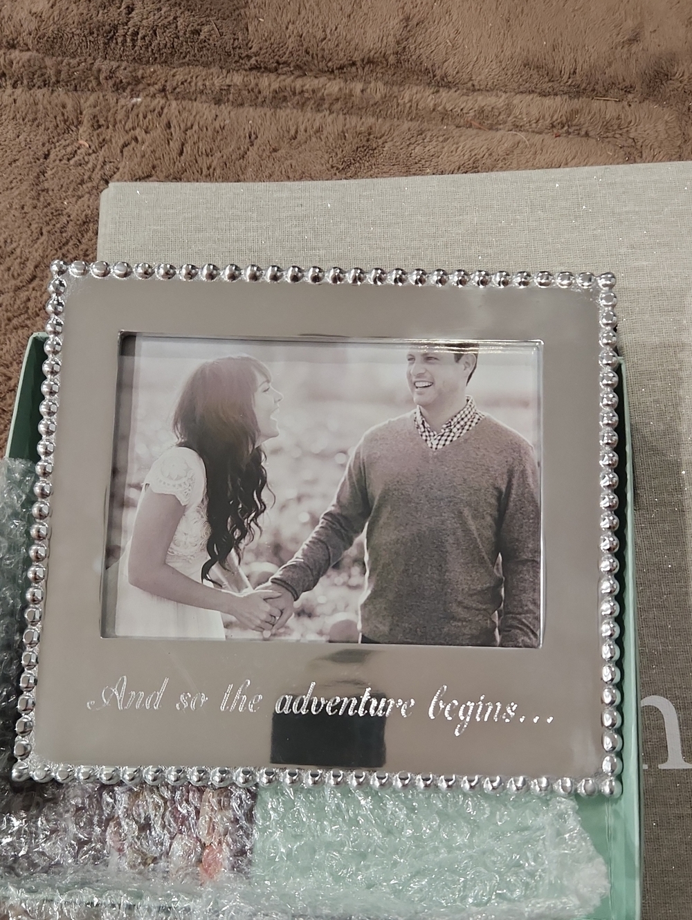 Mariposa Silver Beaded 'And So the Adventure Begins' Picture Frame